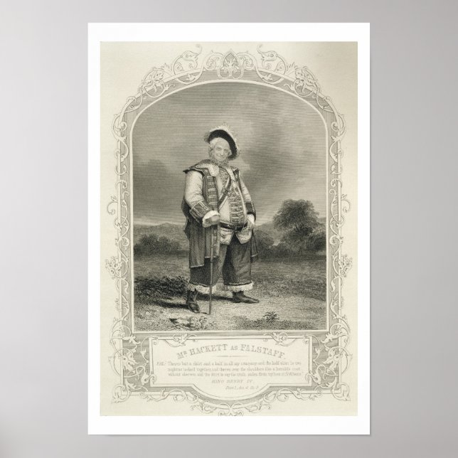 Póster Hackett como Falstaff, em Henrique IV (Parte 1) Le (Frente)