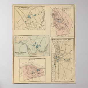 Póster Haddonfield, Cidade de Gloucester, Burlington