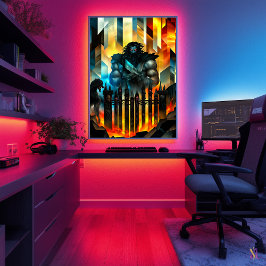 Poster Hades - Legenda Minimalista Cubista - Submundo Deu