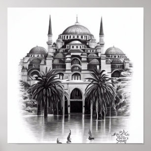 Poster Hagia Sopya em Istambul Turquia