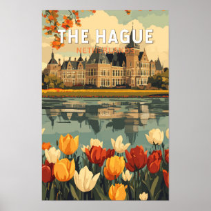 Poster Haia Países Baixos Viagem Art Vintage