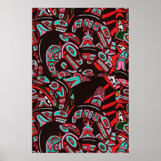 POSTER HAIDA KILLER WHALES