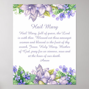 Poster Hail Mary Catholic Prayer Christian