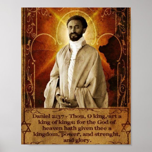 Poster Haile Selassie Lion Rasta Solomon Jah Rastafari (Frente)