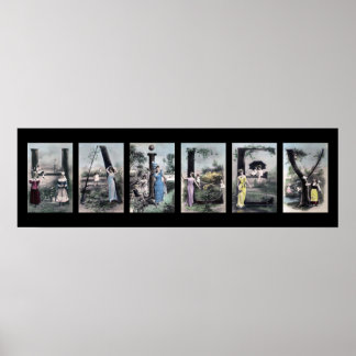 Póster HAILEY Alphabet - Letra Name Art