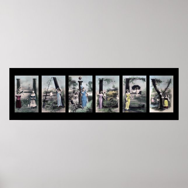 Póster HAILEY Alphabet - Letra Name Art (Frente)