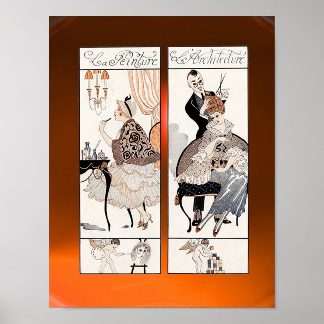 PÓSTER HAIR STYLIST, FASHION BEAUTY SALON FIGURA ARTISTA (Frente)