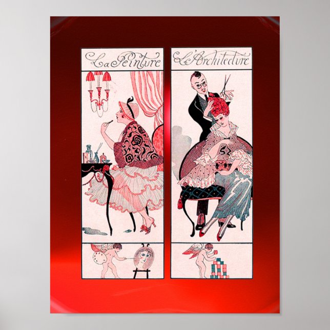 PÓSTER HAIR STYLIST, FASHION BEAUTY SALON FIGURA ARTISTA (Frente)