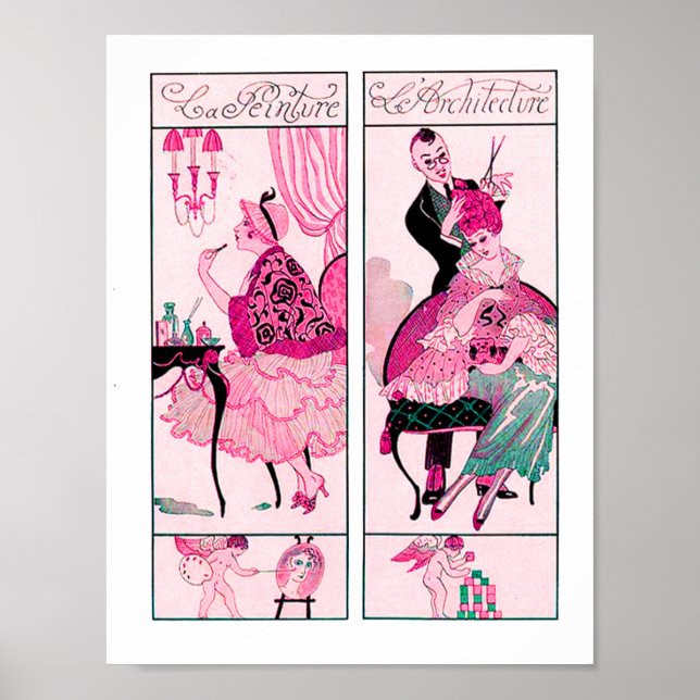 PÓSTER HAIR STYLIST, FASHION BEAUTY SALON FIGURA ARTISTA (Frente)