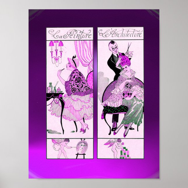 PÓSTER HAIR STYLIST, FASHION BEAUTY SALON FIGURA ARTISTA (Frente)