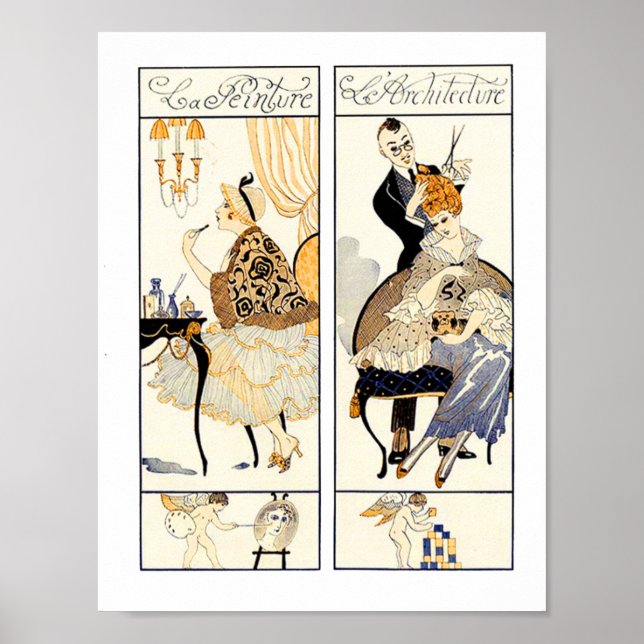 PÓSTER HAIR STYLIST, FASHION BEAUTY SALON FIGURA ARTISTA (Frente)