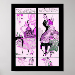 PÓSTER HAIR STYLIST, FASHION BEAUTY SALON FIGURA ARTISTA