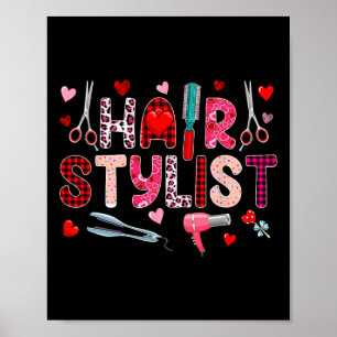 Poster Hair Stylist Tools Dia de os namorados Leopard Cut