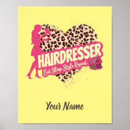 Poster Hairdresser Leopardo Hustler Hairstylist