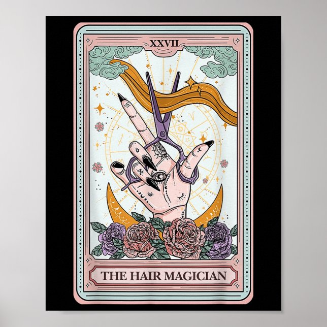 Poster Hairstylist Tarot Card Gothic Hairdresser Salon Ha (Frente)