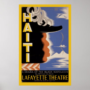 Poster Haiti Harlem Lafayette Vintage Teatro Federal WPA