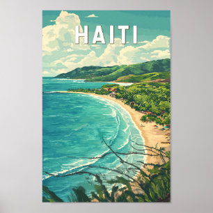 Poster Haiti Illustração Viagem Art Vintage