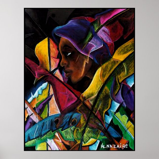 Póster Haitienne en Vitraux I - en verre liquide (Frente)