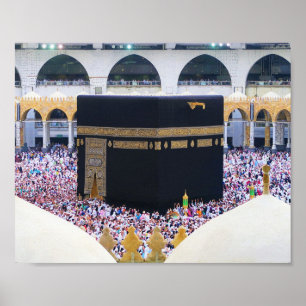 Poster Hajj Mubarak Santa Kaaba Meca Devoção Islâmica