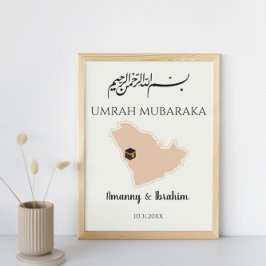 Poster Hajj Personalizado Instantâneo ou Umrah Mubarak Is