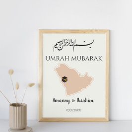 Poster Hajj Personalizado Instantâneo ou Umrah Mubarak Is