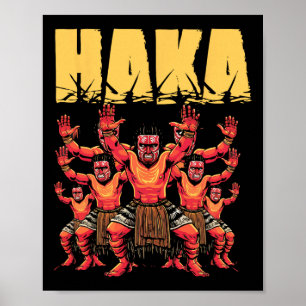 Poster Haka Dance Maori Engraçado Outfit de Cultura Nova 