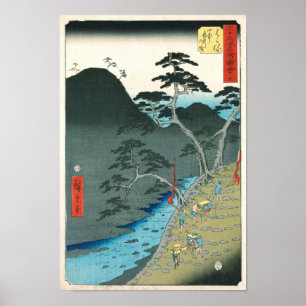 Póster Hakone, belas artes do japonês de Hiroshige