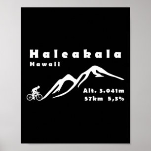 Poster Haleakala, Havaí, EUA, Ciclismo, Bicicleta, Escala