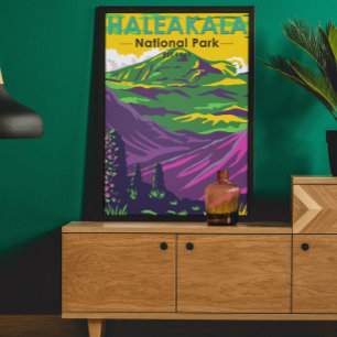 Poster Haleakala National Park Hawaii Vintage