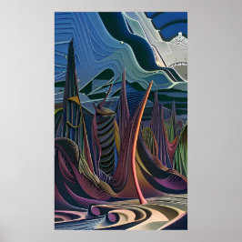 Poster Halfway to an Abstract Futurism