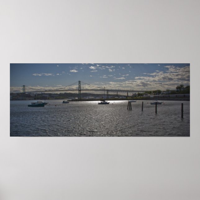 Poster Halifax Harbor com A. Murray MacKay Bridge (Frente)