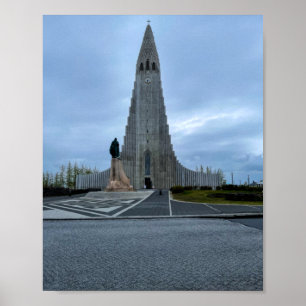 Poster Hallgrimskirkja Church Reykjavik Islândia Foto: