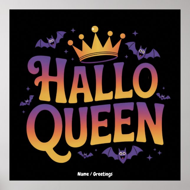 Poster Halloqueen Bat Women Fumam Crown Seu Spooky (Frente)