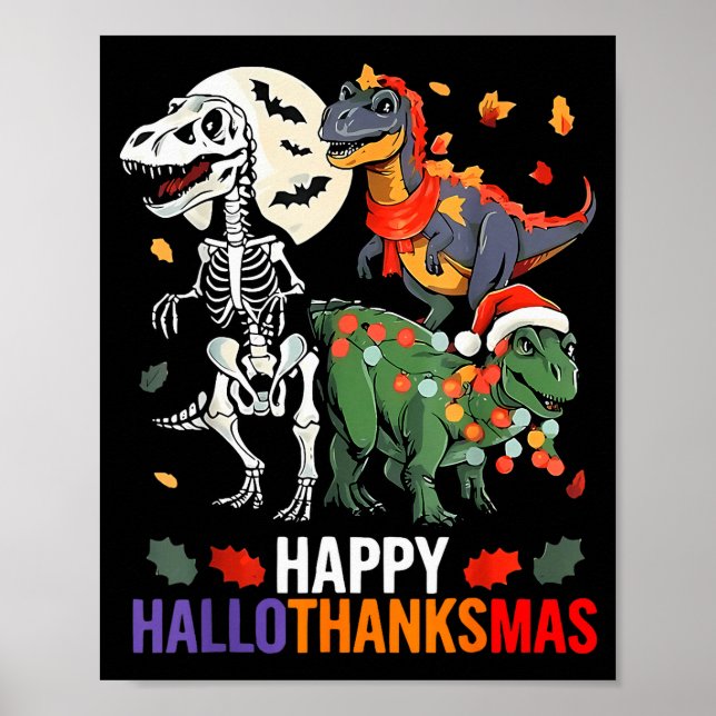 Poster Hallothanksmas Dia das Bruxas Dia de Ação de Graça (Frente)