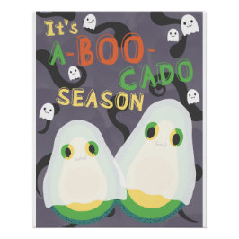 Póster Halloween A-BOO-Cado Spooky Cute Avocado Ghosts