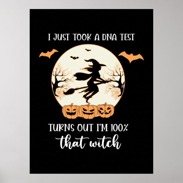 Poster Halloween Acabei De Fazer Um Teste De DNA Aniversá (Frente)