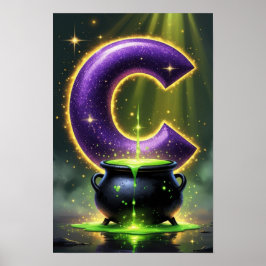 Poster Halloween Alphabet Kids ABC Letter C