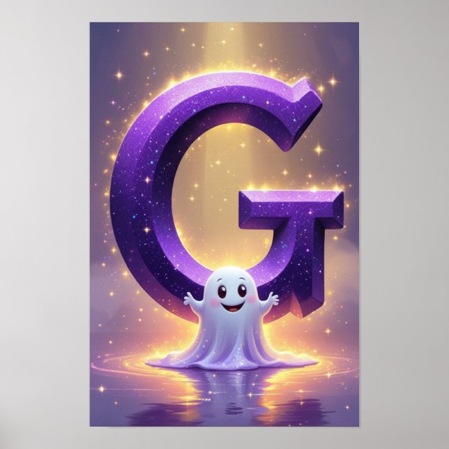 Poster Halloween Alphabet Kids ABC Letter G (Frente)