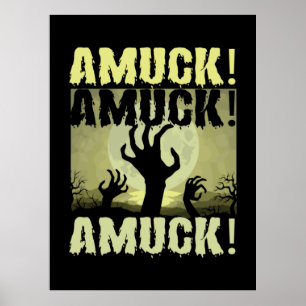 Poster Halloween Amuck Amuck Halloween Aaniversário