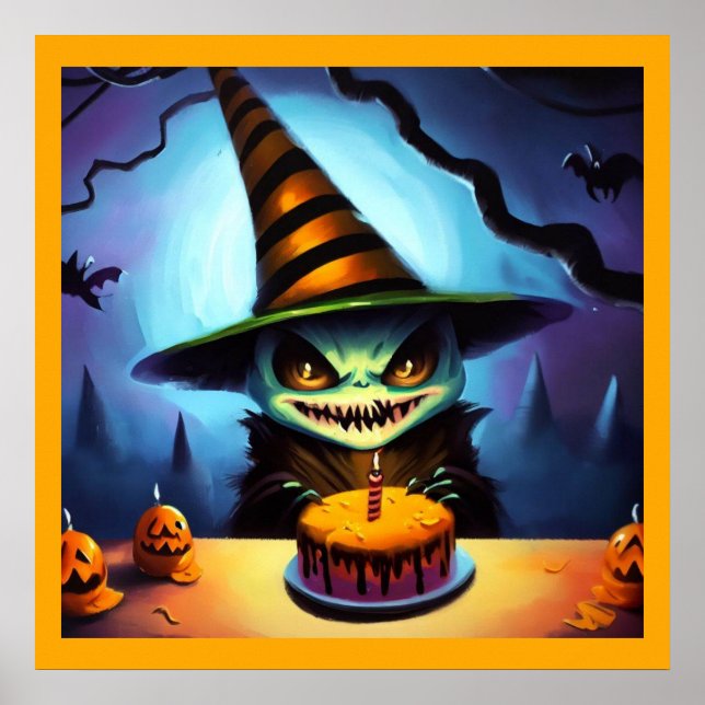 Poster Halloween - Aniversário 1 (Frente)