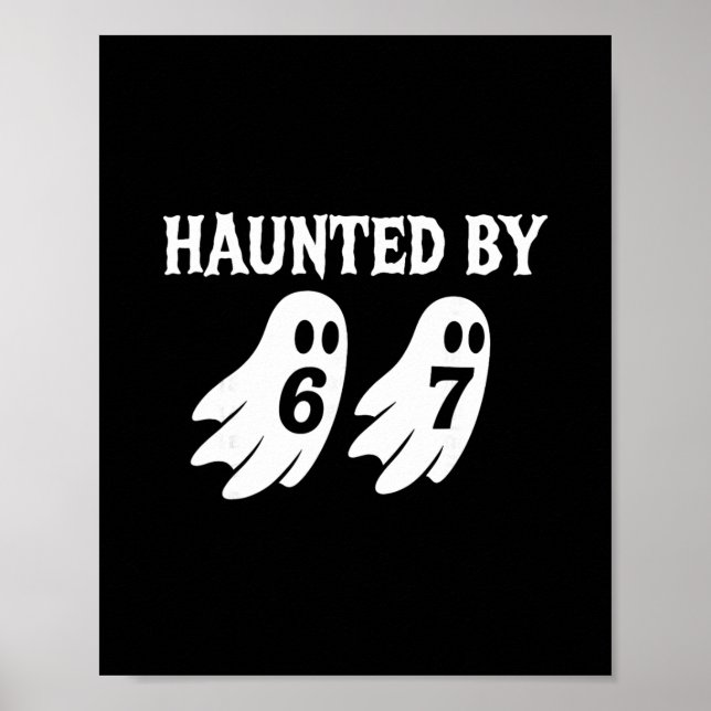 Poster Halloween Assombrado 67 Número 67 Seis Sete Meme (Frente)