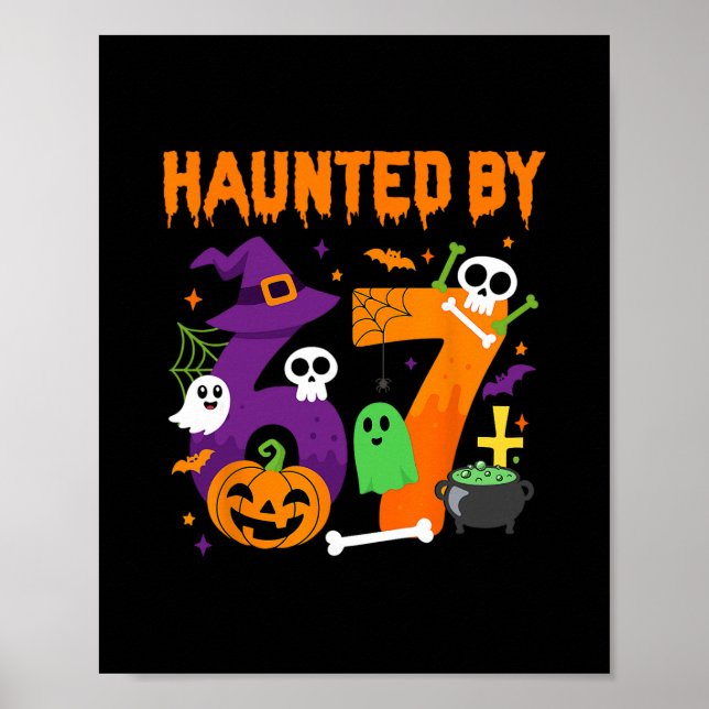 Poster Halloween Assombrado 67 Seis Sete Meme 1 (17)  (Frente)
