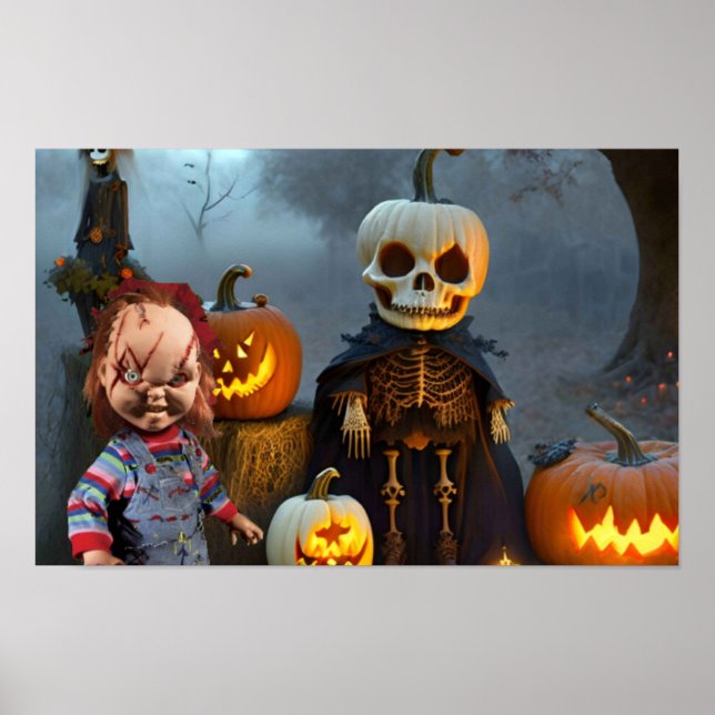 Poster Halloween assustador. (Frente)