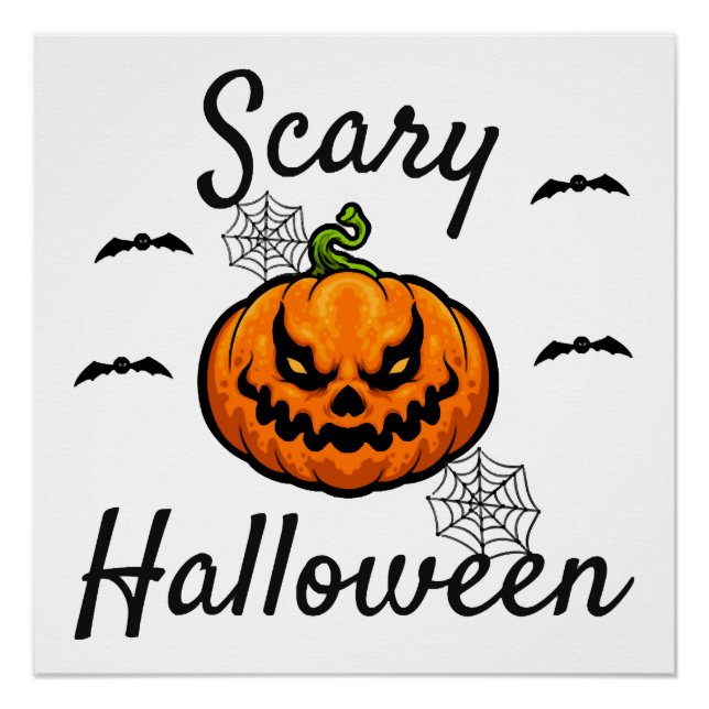Póster Halloween Assustador (Frente)