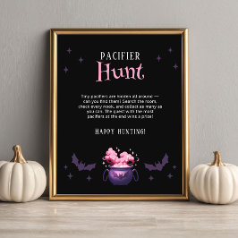 Poster Halloween Baby Shower Pacifier Hunt Game