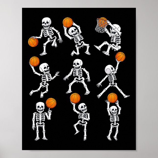 Poster Halloween Basball Skeletons Dunbble Boy (Frente)