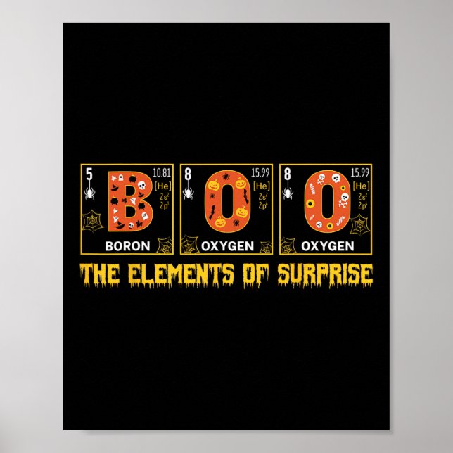 Poster Halloween Boo School Chemistry Nerd Physics Pumpki (Frente)