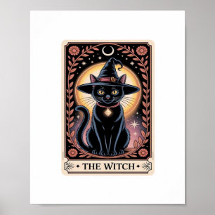 Poster Halloween Bruxas - O Gato Estético Amava Tarot Gót