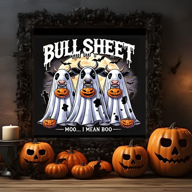 Póster Halloween Bull Sheet moo / Bulls Funny (Halloween Bull Sheet moo / Bulls Funny Poster)