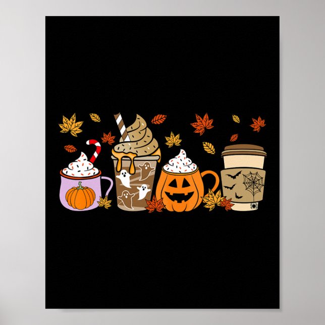 Poster Halloween Caffee Pumpkin Latte Spice Men W (Frente)